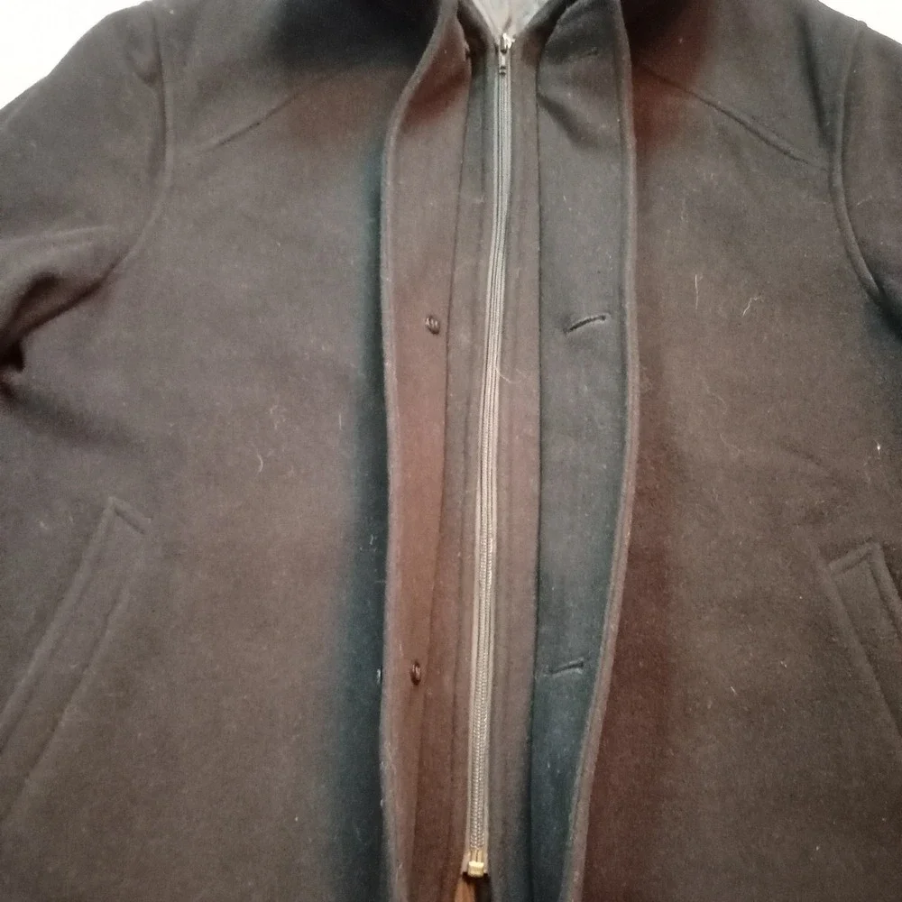 Lauren Ralph Lauren Jacket Mens‎ 42 Regular Black Cashmere Blend Wool Coat